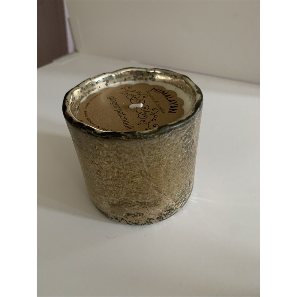 New Anthropologie Himalayan Candle Ginger Patchouli Textured Mercury Glass - Picture 3 of 4